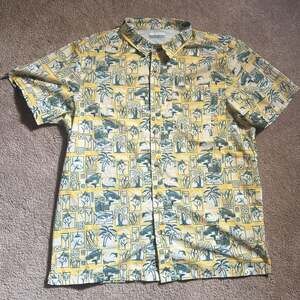 Columbia Sportswear Co. Men's Short Sleeve Yellow Collared Button Up Size L